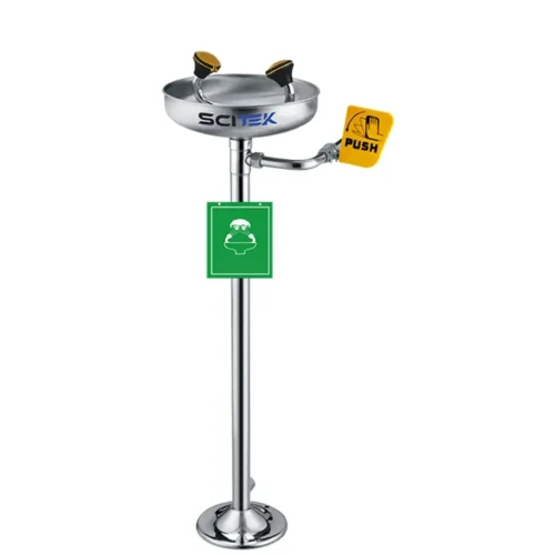 Floor-mounted Emergency Eye Wash, Fine-Polished Surface SS304 EW-F2 Scitek Global
